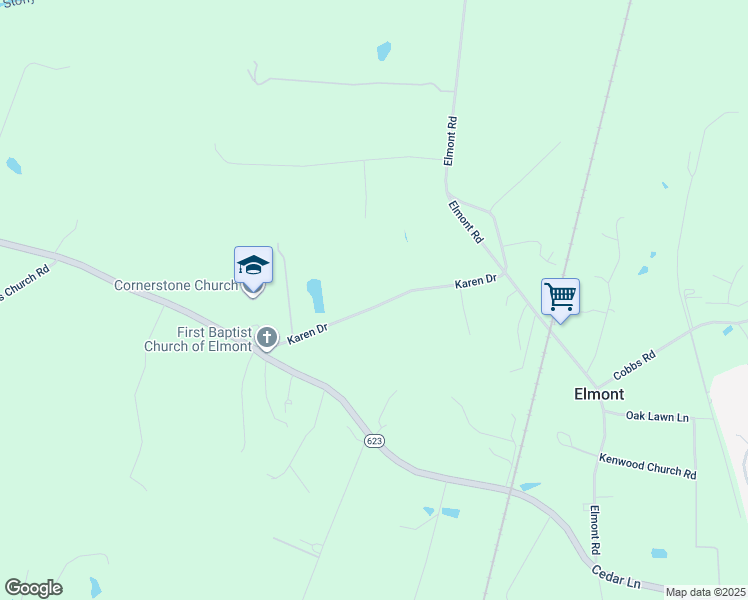 map of restaurants, bars, coffee shops, grocery stores, and more near 11434 Karen Drive in Ashland