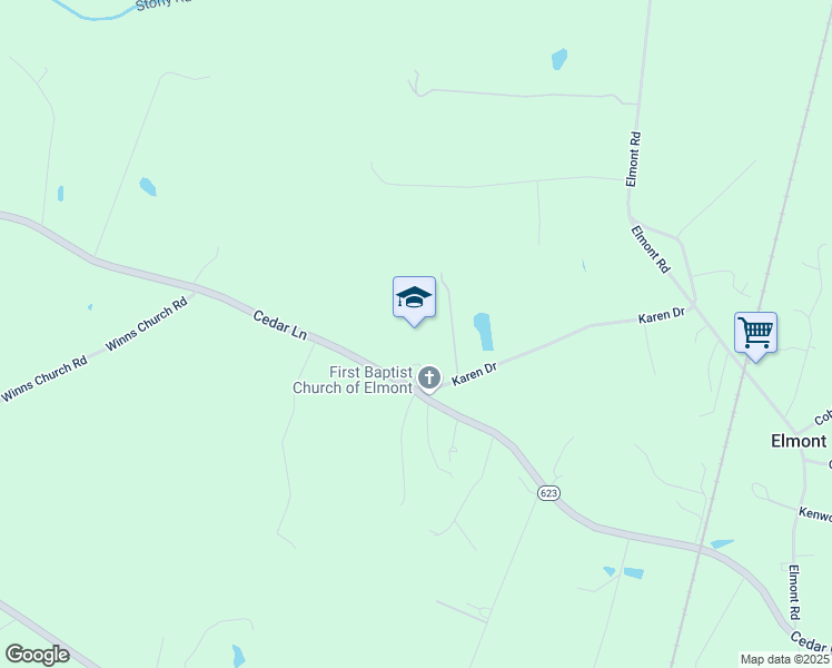map of restaurants, bars, coffee shops, grocery stores, and more near 12007 Cedar Lane in Ashland