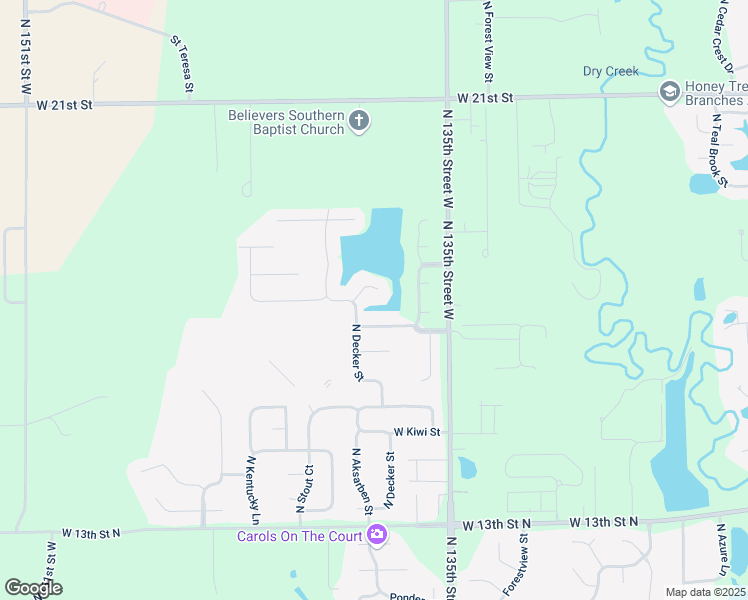 map of restaurants, bars, coffee shops, grocery stores, and more near 1817 North Nickelton Street in Wichita
