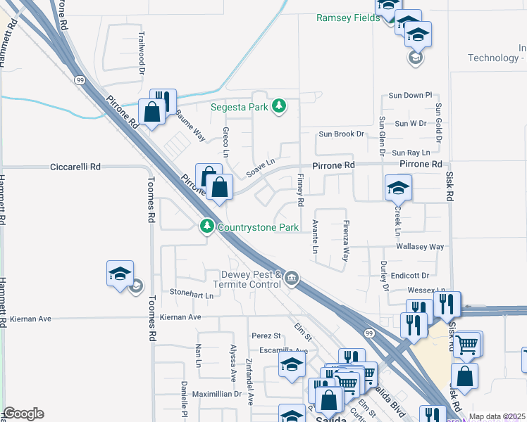 map of restaurants, bars, coffee shops, grocery stores, and more near 5301 Corvo Way in Salida