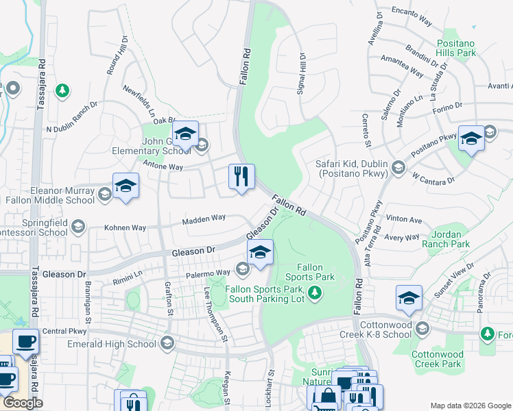 map of restaurants, bars, coffee shops, grocery stores, and more near 5018 Colebrook Court in Dublin