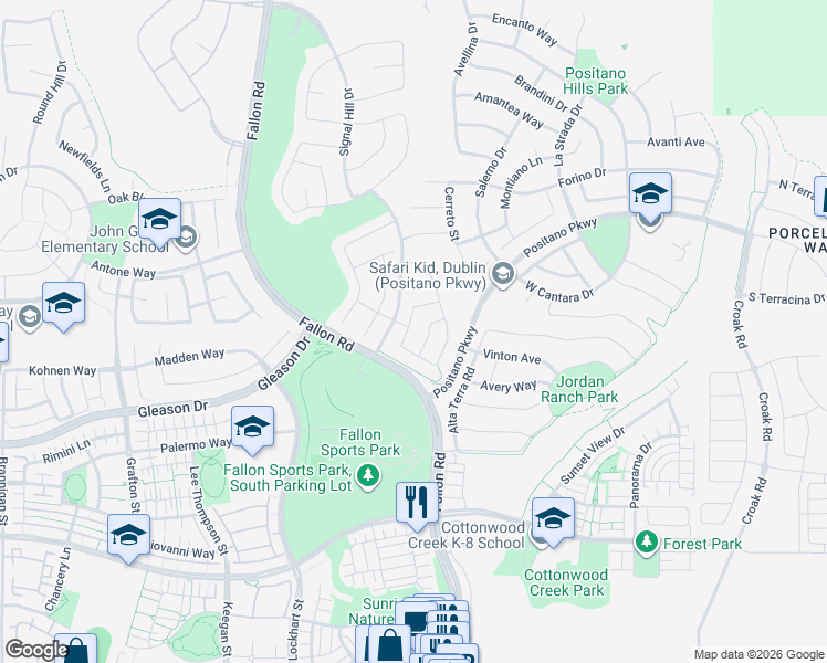 map of restaurants, bars, coffee shops, grocery stores, and more near 4891 Stonehaven Lane in Dublin