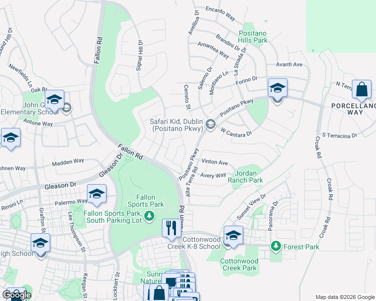 map of restaurants, bars, coffee shops, grocery stores, and more near 4855 Piper Glen Terrace in Dublin