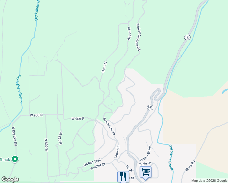 map of restaurants, bars, coffee shops, grocery stores, and more near 1042 North Aspen Drive in Brian Head