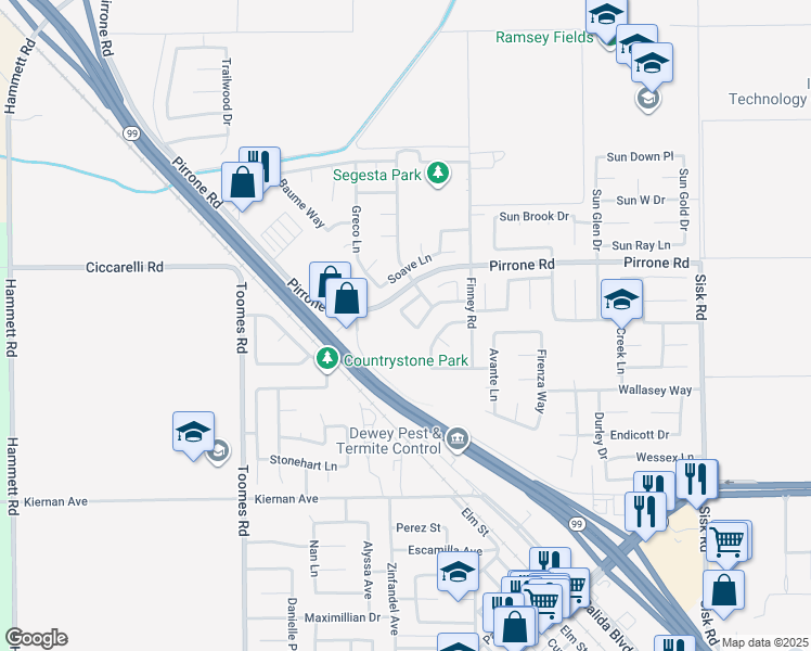 map of restaurants, bars, coffee shops, grocery stores, and more near 5301 Corvo Way in Salida