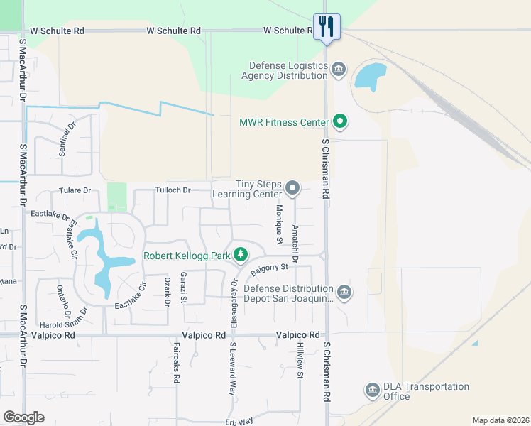 map of restaurants, bars, coffee shops, grocery stores, and more near 1898 Bayonne Court in Tracy