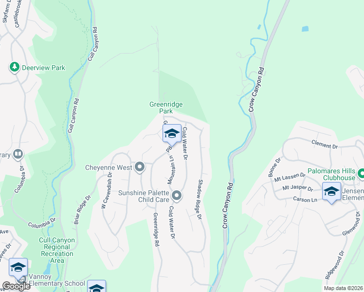map of restaurants, bars, coffee shops, grocery stores, and more near 5846 Cold Water Drive in Castro Valley