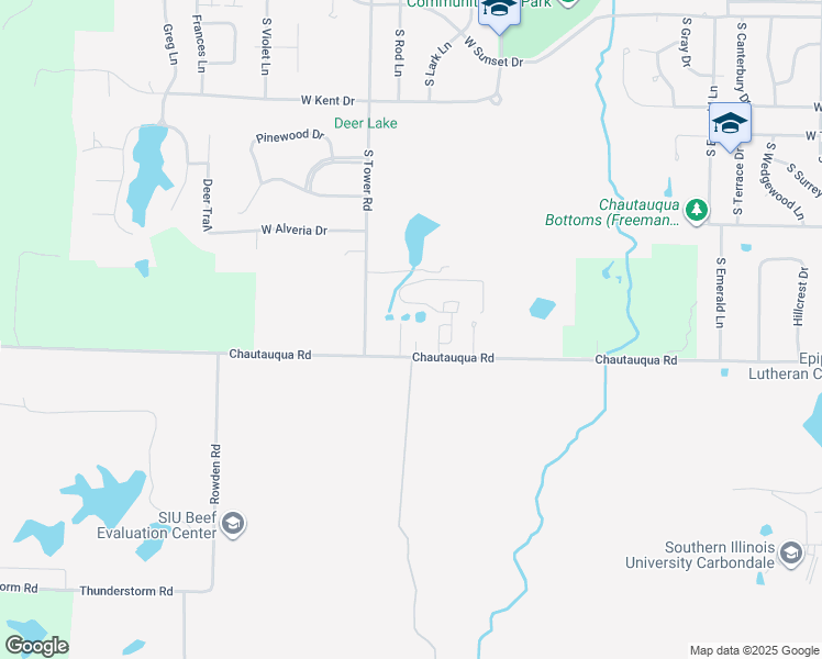 map of restaurants, bars, coffee shops, grocery stores, and more near 1025 Autumn Point Road in Carbondale
