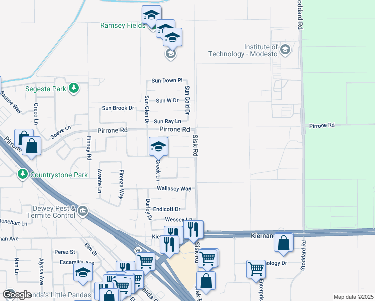 map of restaurants, bars, coffee shops, grocery stores, and more near 4508 Old Mystic Court in Salida