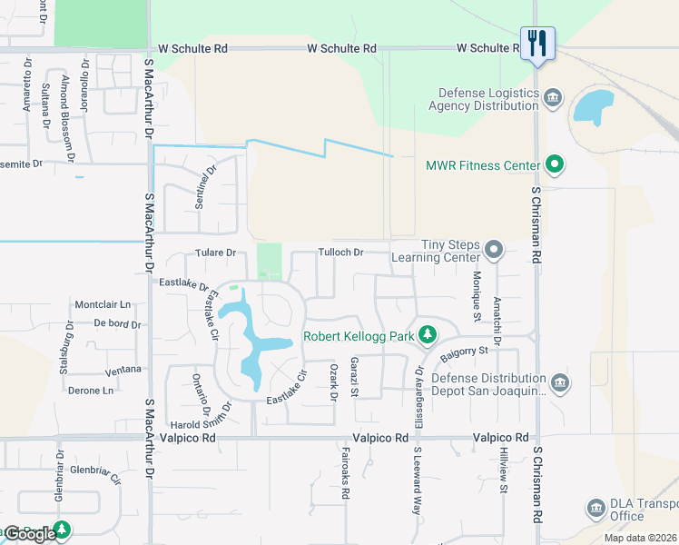 map of restaurants, bars, coffee shops, grocery stores, and more near 1896 Bankston Drive in Tracy