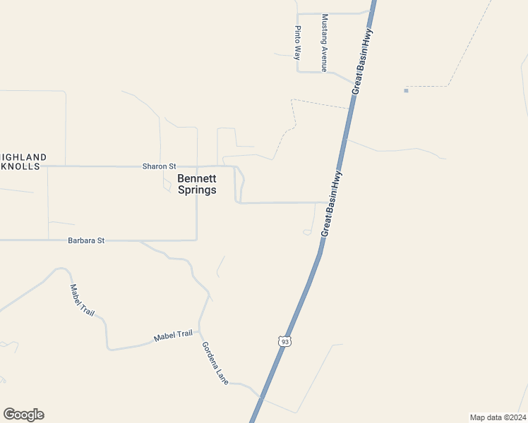 map of restaurants, bars, coffee shops, grocery stores, and more near Wild Horse Mesa Road in Caliente