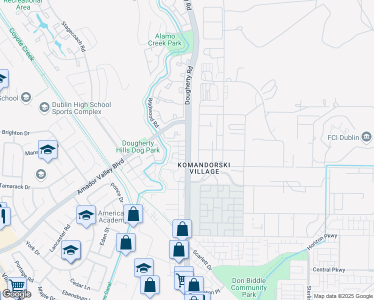 map of restaurants, bars, coffee shops, grocery stores, and more near Ventura Way in Dublin