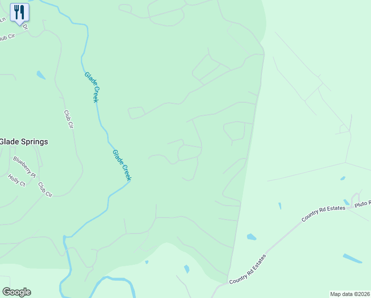 map of restaurants, bars, coffee shops, grocery stores, and more near Rothfield Circle in Shady Spring