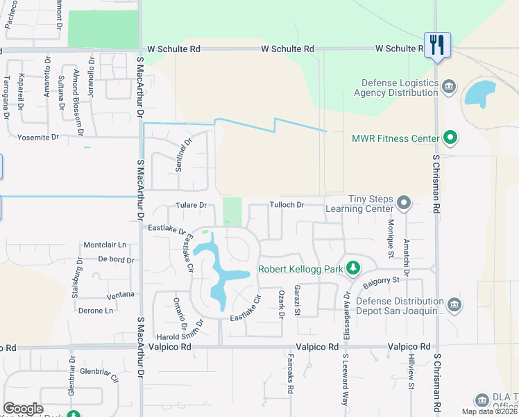 map of restaurants, bars, coffee shops, grocery stores, and more near 1824 Meritt Drive in Banta