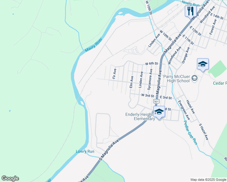 map of restaurants, bars, coffee shops, grocery stores, and more near 300 Fir Avenue in Buena Vista