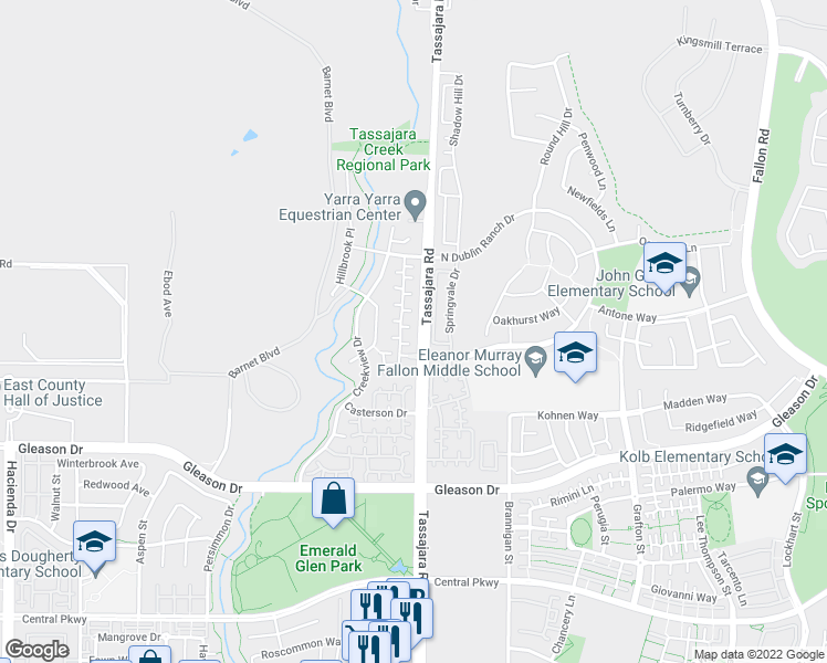 map of restaurants, bars, coffee shops, grocery stores, and more near 4016 Chanterelle Place in Dublin