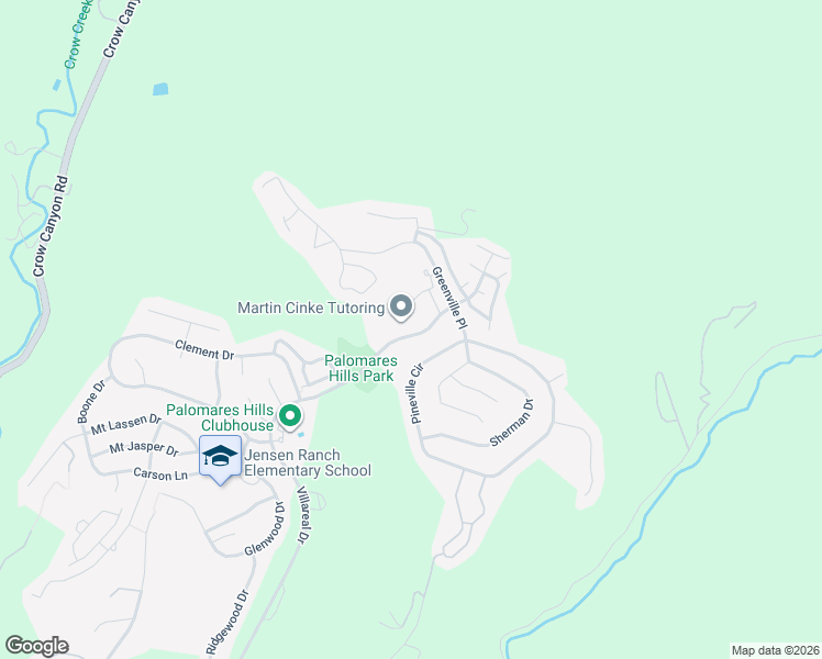 map of restaurants, bars, coffee shops, grocery stores, and more near 7450 Villareal Drive in Castro Valley