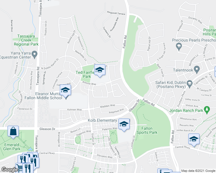 map of restaurants, bars, coffee shops, grocery stores, and more near 5216 North Forestdale Circle in Dublin