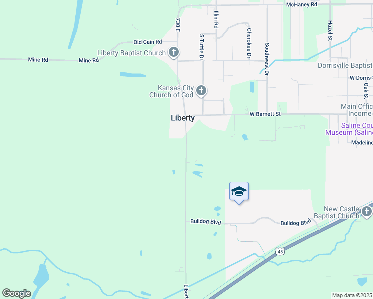 map of restaurants, bars, coffee shops, grocery stores, and more near County Highway 37 in Harrisburg