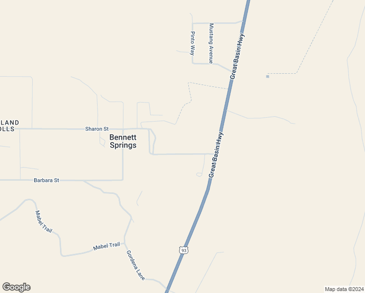 map of restaurants, bars, coffee shops, grocery stores, and more near Wild Horse Mesa Road in Caliente