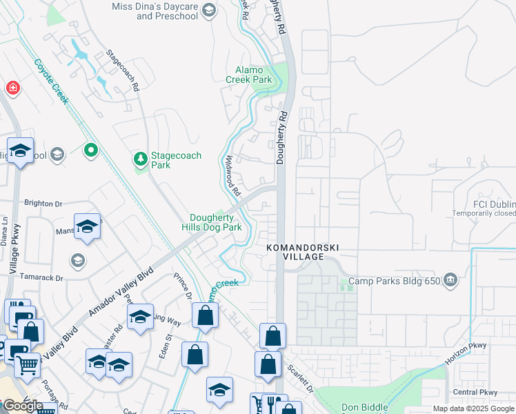 map of restaurants, bars, coffee shops, grocery stores, and more near 7102 Cross Creek Circle in Dublin
