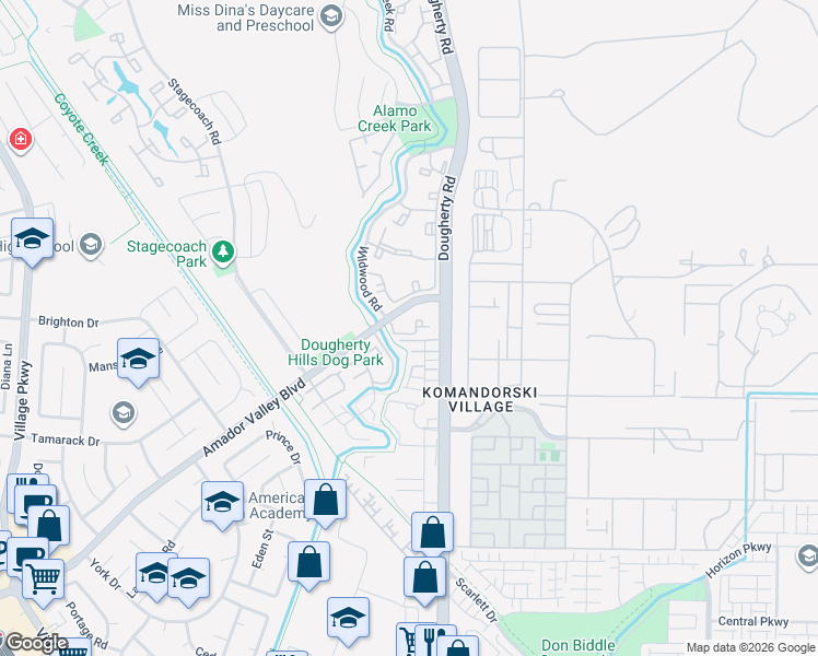 map of restaurants, bars, coffee shops, grocery stores, and more near 7114 Cross Creek Circle in Dublin