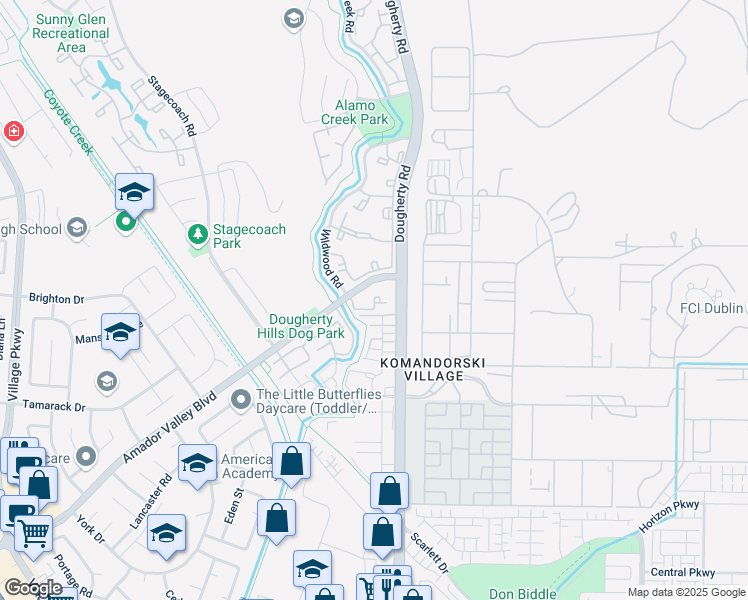 map of restaurants, bars, coffee shops, grocery stores, and more near 7114 Cross Creek Circle in Dublin