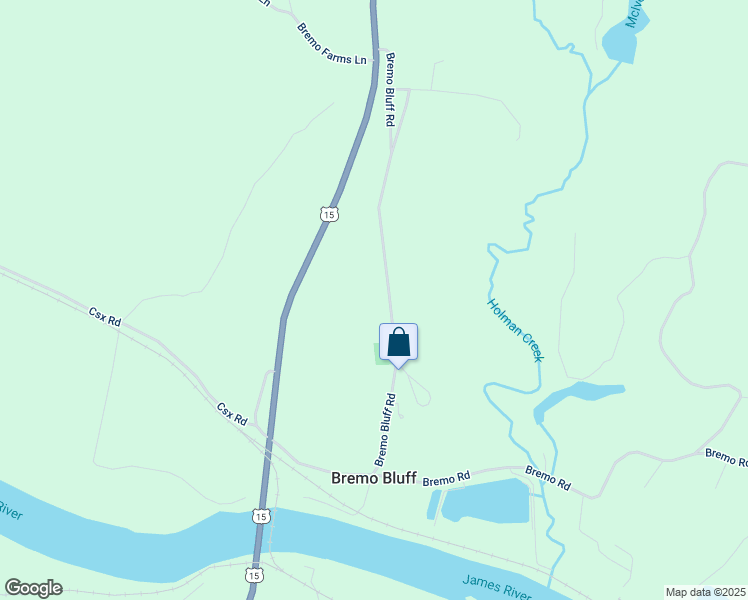 map of restaurants, bars, coffee shops, grocery stores, and more near 585 Bremo Bluff Road in Bremo Bluff