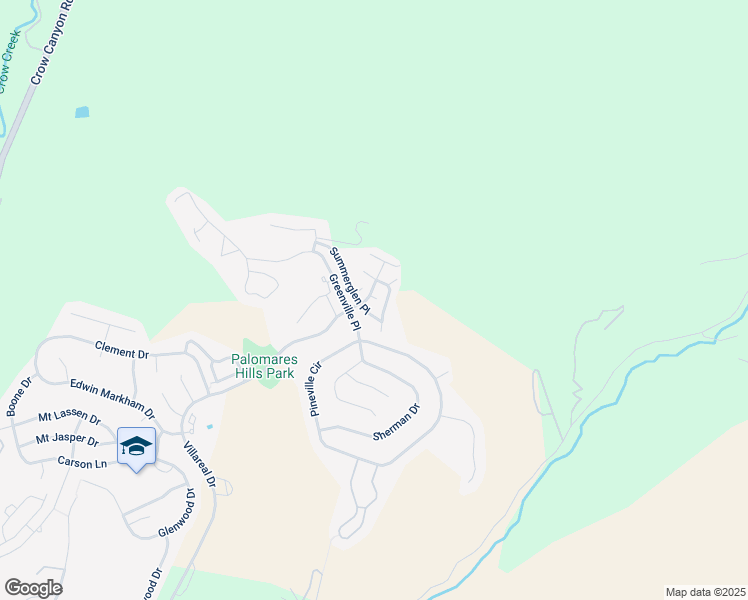 map of restaurants, bars, coffee shops, grocery stores, and more near 20395 Summerpark Place in Castro Valley
