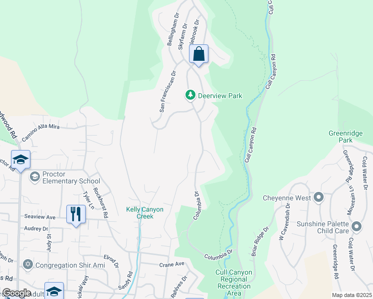 map of restaurants, bars, coffee shops, grocery stores, and more near 17811 Center Street in Castro Valley