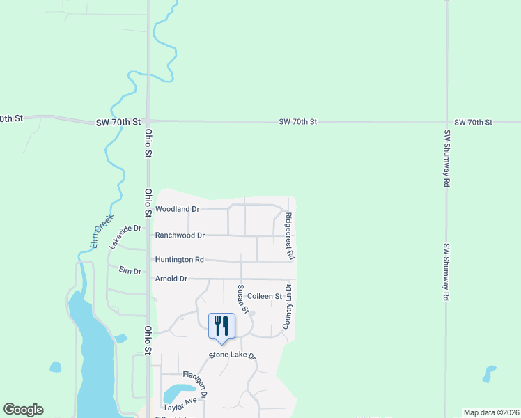 map of restaurants, bars, coffee shops, grocery stores, and more near 27 Woodland Drive in Augusta