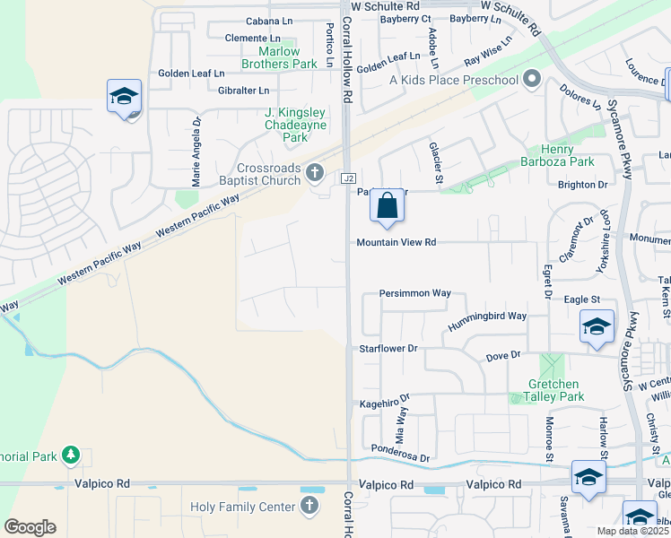 map of restaurants, bars, coffee shops, grocery stores, and more near 26139 Corral Hollow Road in Tracy