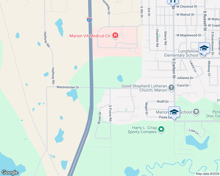 map of restaurants, bars, coffee shops, grocery stores, and more near 2178 Westminster Dr in Marion