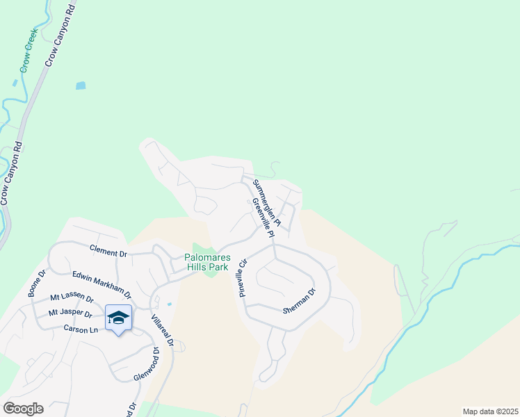 map of restaurants, bars, coffee shops, grocery stores, and more near Greenville Place in Castro Valley