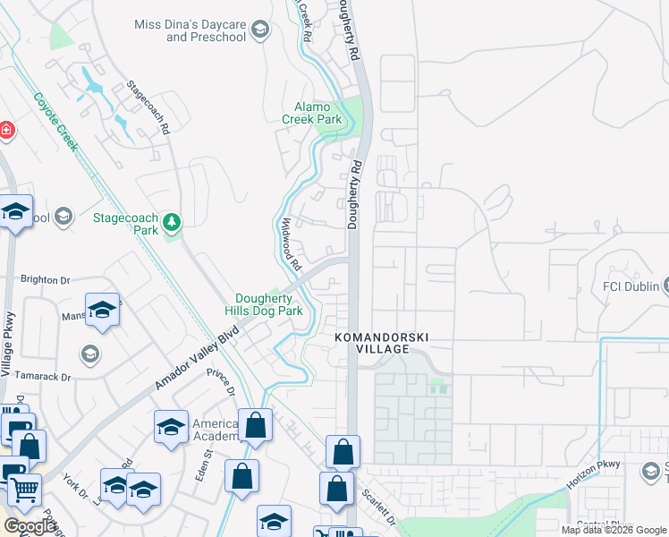 map of restaurants, bars, coffee shops, grocery stores, and more near 7114 Cross Creek Circle in Dublin