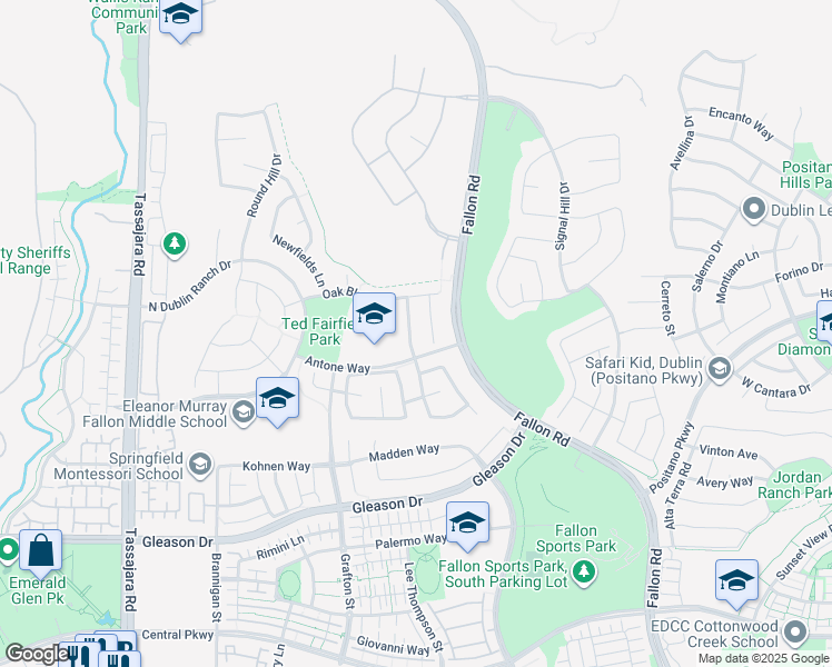 map of restaurants, bars, coffee shops, grocery stores, and more near 3300 Antone Way in Dublin