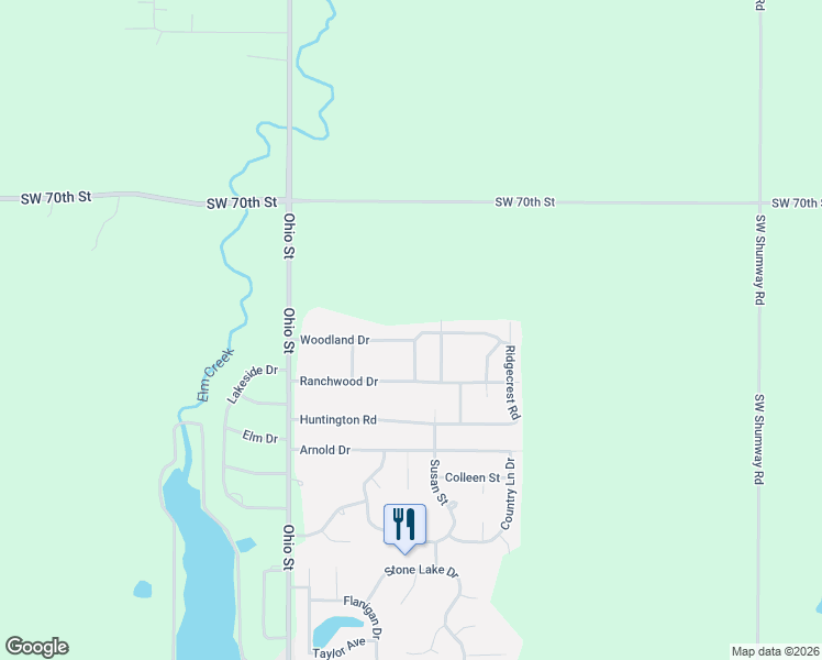 map of restaurants, bars, coffee shops, grocery stores, and more near 18 Woodland Drive in Augusta