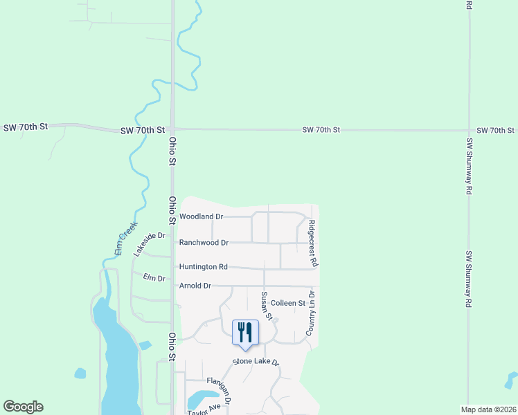 map of restaurants, bars, coffee shops, grocery stores, and more near 18 Woodland Drive in Augusta