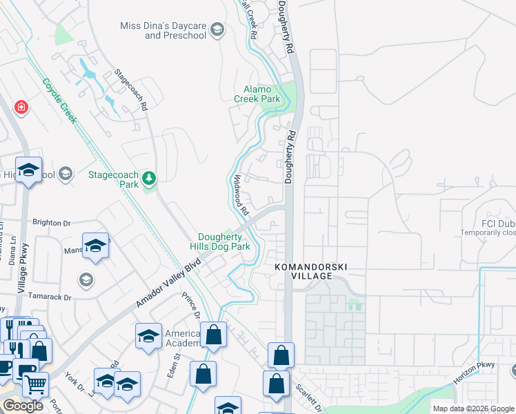 map of restaurants, bars, coffee shops, grocery stores, and more near 6515 Cottonwood Circle in Dublin