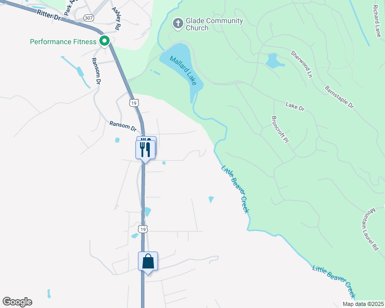 map of restaurants, bars, coffee shops, grocery stores, and more near 208 Delta Road 30 in Shady Spring