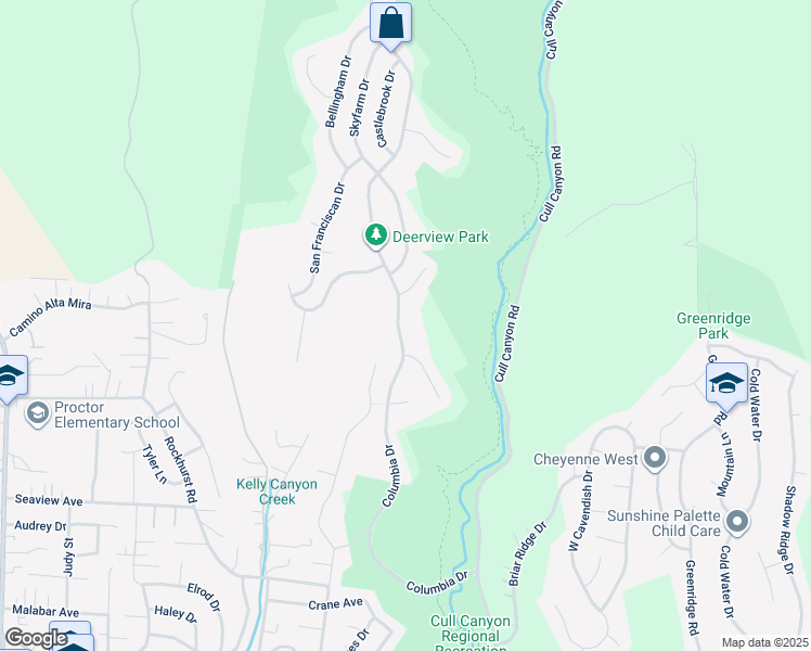 map of restaurants, bars, coffee shops, grocery stores, and more near 17716 Columbia Drive in Castro Valley