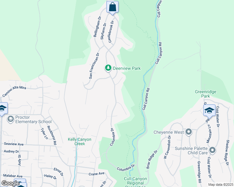 map of restaurants, bars, coffee shops, grocery stores, and more near 17716 Columbia Drive in Castro Valley