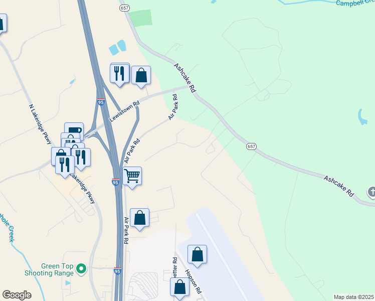 map of restaurants, bars, coffee shops, grocery stores, and more near 10065 Johnson Town Road in Ashland