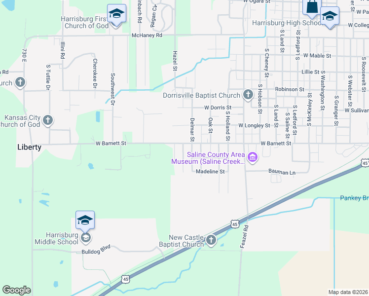 map of restaurants, bars, coffee shops, grocery stores, and more near 1332-1398 West Barnett Street in Harrisburg