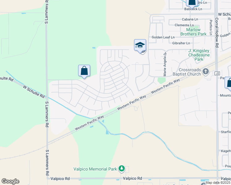 map of restaurants, bars, coffee shops, grocery stores, and more near in Tracy