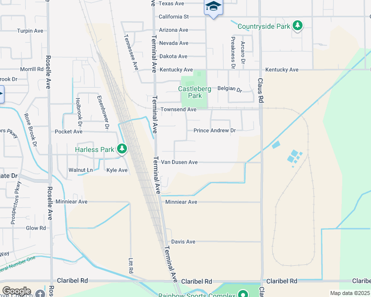map of restaurants, bars, coffee shops, grocery stores, and more near 3719 Incline Way in Riverbank