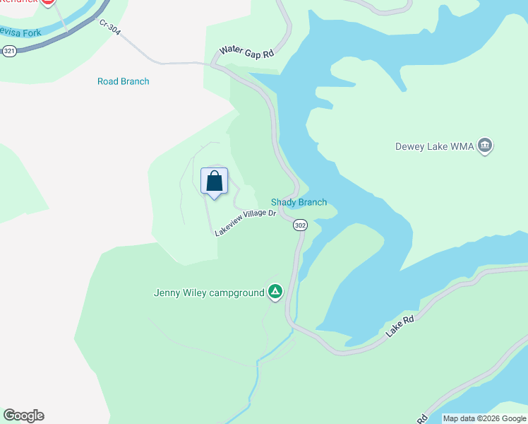 map of restaurants, bars, coffee shops, grocery stores, and more near Water Gap Road in Prestonsburg