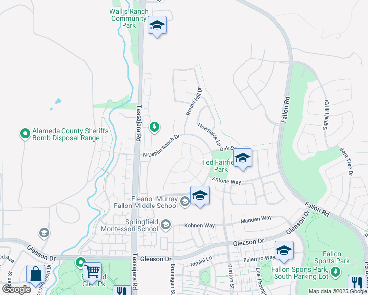 map of restaurants, bars, coffee shops, grocery stores, and more near in Pleasanton