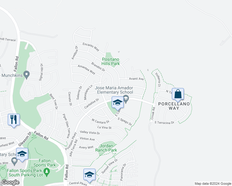 map of restaurants, bars, coffee shops, grocery stores, and more near 2229 Haggerty Drive in Pleasanton