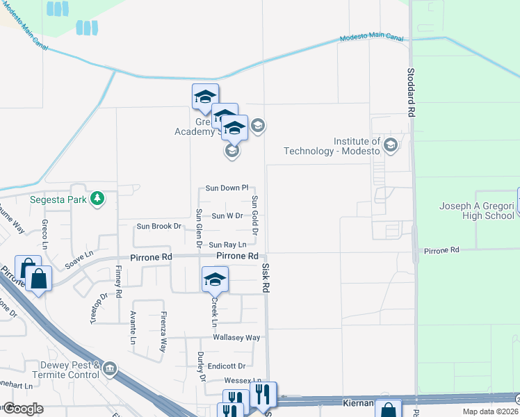 map of restaurants, bars, coffee shops, grocery stores, and more near 5604 Sun Gold Drive in Salida